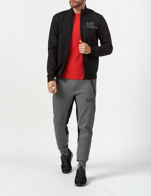 Pantaloni Della Tuta Uomo colorblock polsino Grigio Nero EA7 Emporio Armani- Francavilla Moda